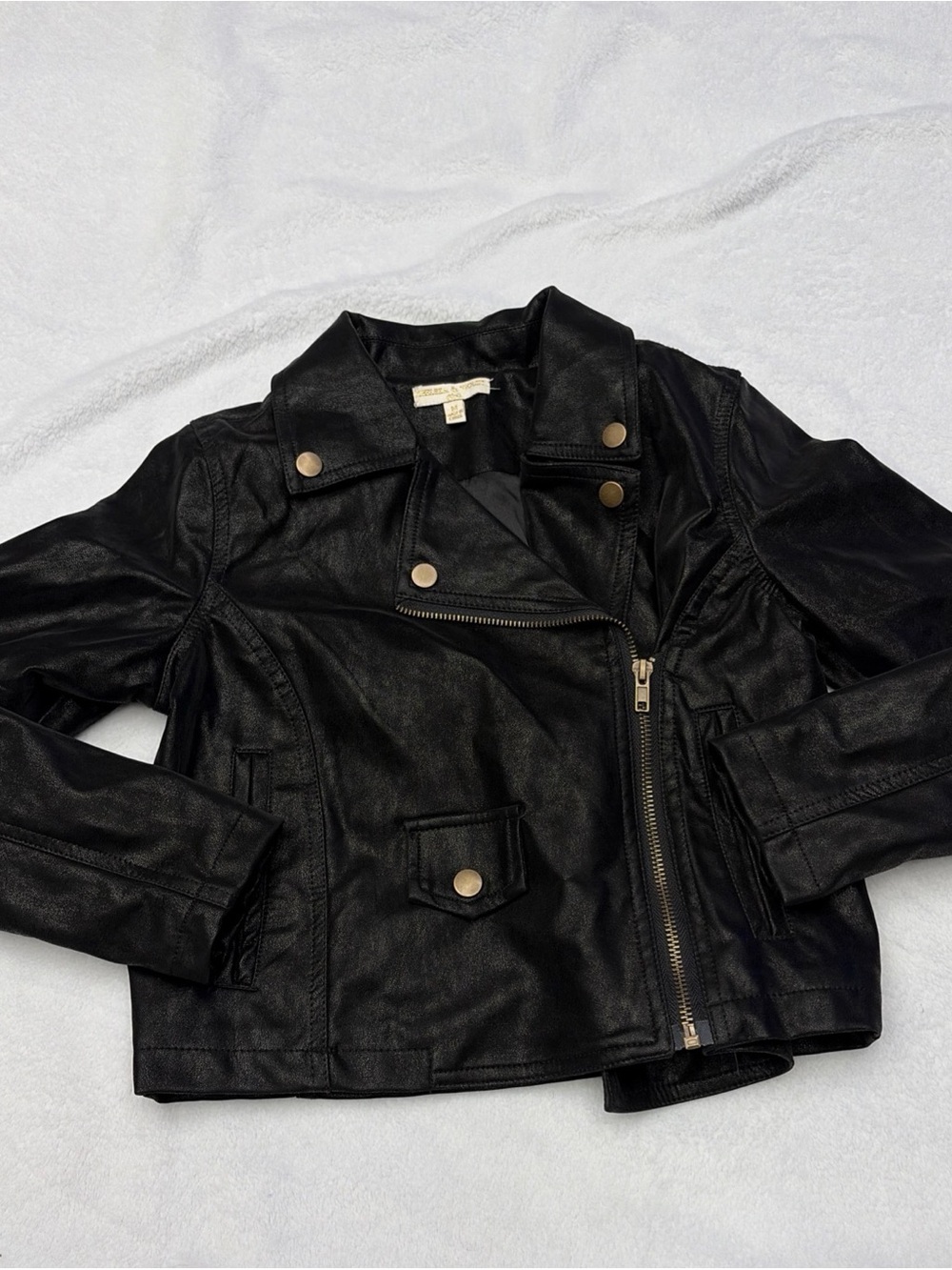 Chelsea & Violet girls' black faux-leather moto jacket
